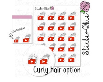 E072 Emagene Youtube Planner Stickers- Mini Available Hand Drawn