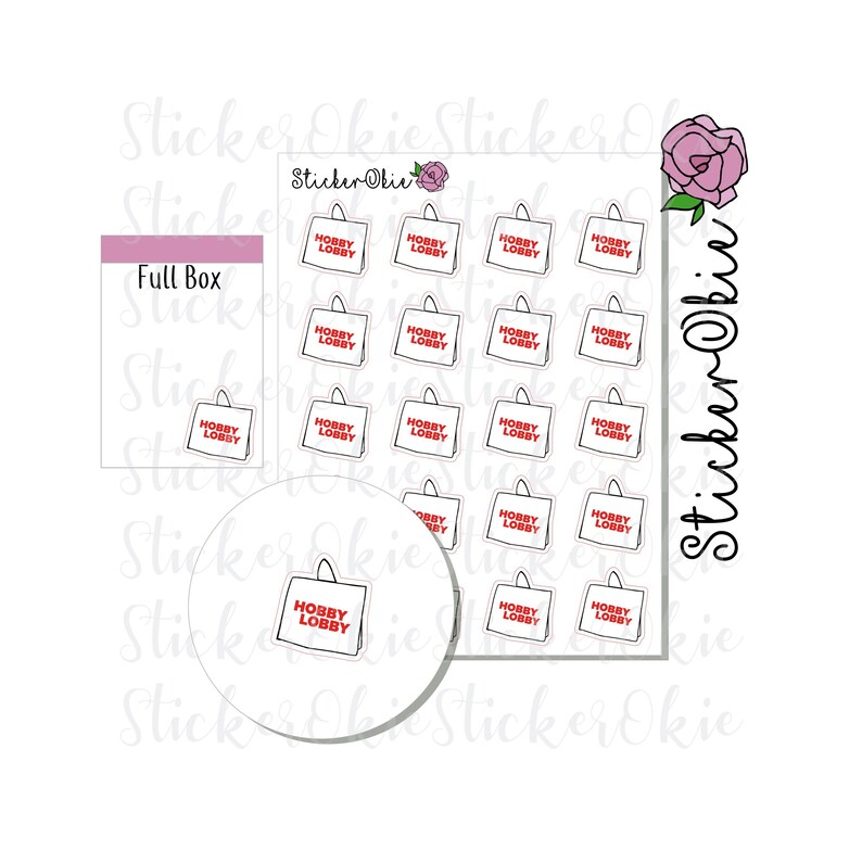 F066 Hobby Lobby Shopping Bag Planner Sticker Hand Drawn Etsy
