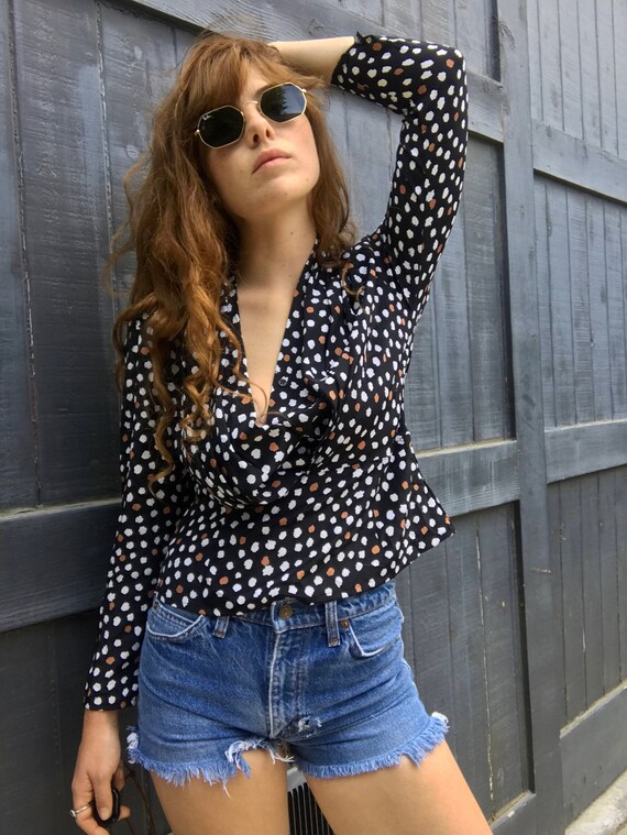 Polka Dot Ruffle Blouse