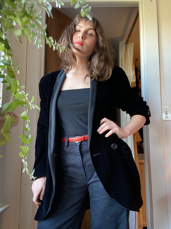 Kritzia Velvet Smoking Jacket With Shoulder Pads