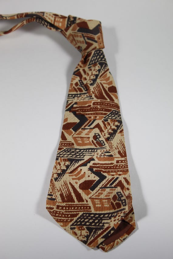 Leno weave tie with abstract pattern - image 5