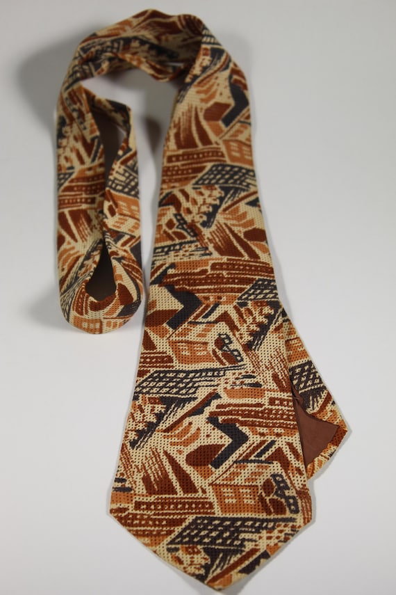 Leno weave tie with abstract pattern - image 1