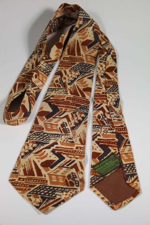 Leno weave tie with abstract pattern - image 2