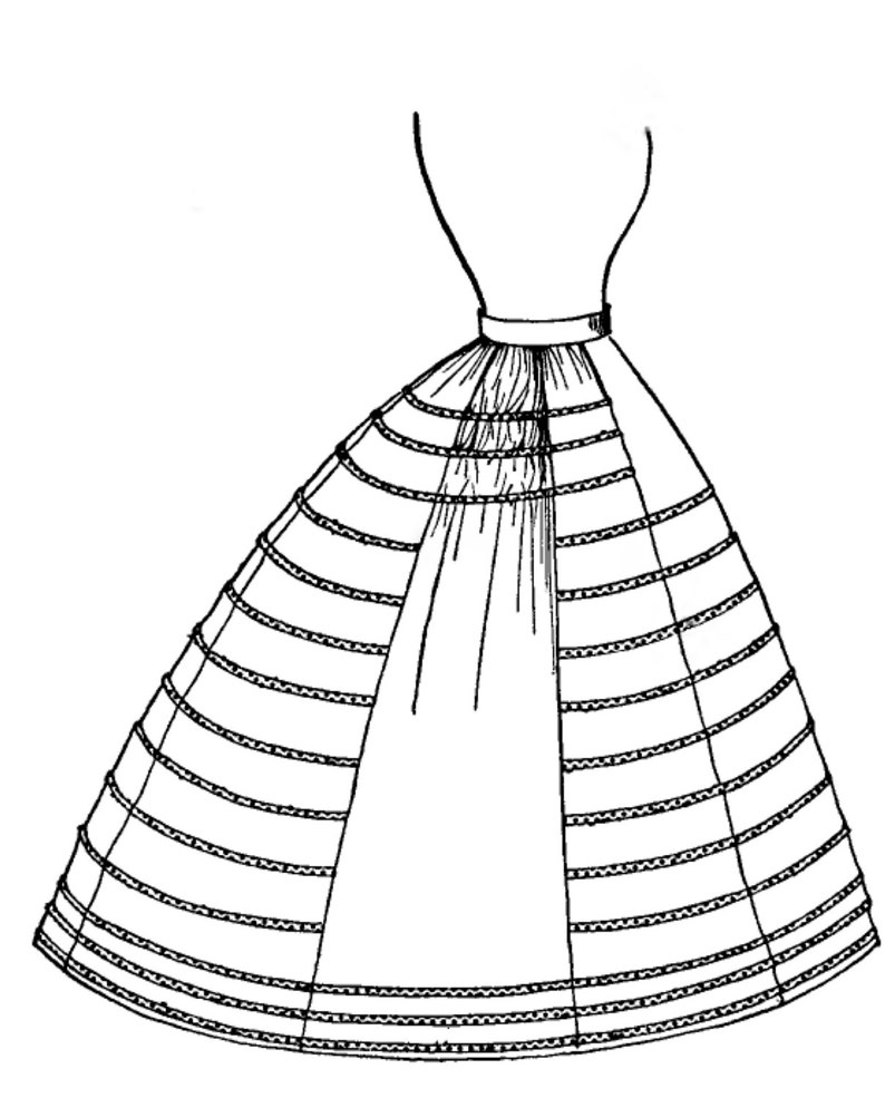 Elliptical Crinoline 1860 Pad for white Victorian dress | Etsy