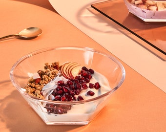 Lucent Glass Bowls - Set of 2 - Handcrafted - Puik Design - Geometric Design - Amsterdam - Snacks - Diner table - Bar - Restaurant - Diamond