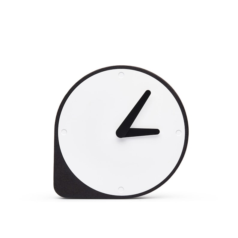 Clock CLORK PuikDesign Steel Time Natural Hands Simple Clean Elegant Black