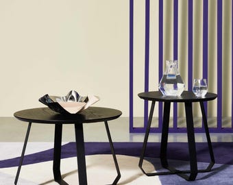 Side Table SHUNAN - Modern Living Room Decor - Ash Wood and Steel Coffee Table