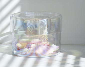 Glass Storage Jar - CIRCUM High - PuikDesign - Rainbow Glass - Handmade - For Cookies, Treats & Decor
