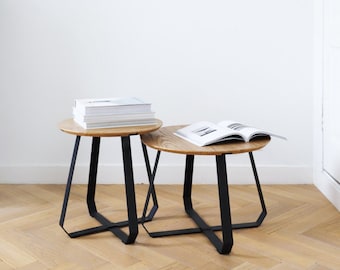 SHUNAN SIDETABLE - Puik - Design - Table d'appoint - Table - Meubles - Intérieur - Bois - Acier - Table de nuit - Inspiration