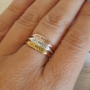 Stackable name rings - Tiny Name Ring - Custom name ring - Dainty name ring - Gift for woman - Stacking ring set