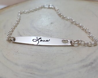 Handwriting Bracelet - Custom Actual Handwriting Jewelry - Signature Bracelet - Memorial Personalized Keepsake Gift