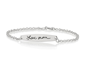 Handwriting Bracelet - Signature Bar Bracelet - Personalized Name Bracelet - Word Bracelet - Nameplate bracelet