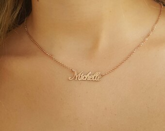 Tiny Name Necklace - Personalized Name Jewelry - Custom Name Necklace - Dainty Name Charm - Bridesmaid Gift
