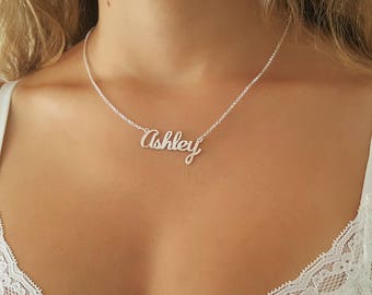 Custom Name Necklace - Personalized Name Jewelry -  Custom Name Necklace - Dainty Name Charm - Bridesmaid Gift