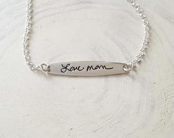 Handwriting Bracelet - Signature Bar Bracelet - Personalized Name Bracelet - Word Bracelet - Nameplate bracelet