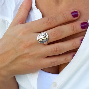 Custom Sterling Silver Initial Ring - Personalized Monogram Jewelry