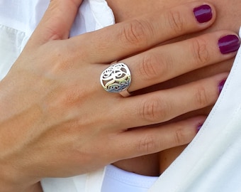 Monogram Initial Ring - Circle Custom Made Ring with any initials you wish - 925 Sterling Silver