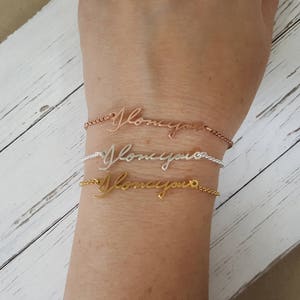 Personalized Actual Handwriting Bracelet Custom Actual Handwriting Jewelry Signature Bracelet Memorial Keepsake Gift image 1