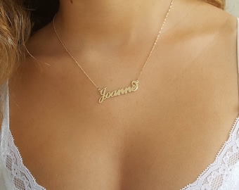 14K Solid Gold Personalized Name Jewelry - Name Necklace - Custom Name Necklace