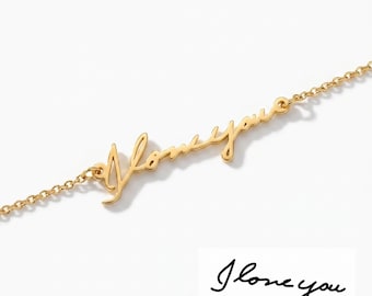 Personalized Handwriting Bracelet – Custom Signature Memorial Jewelry