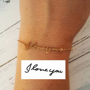 Personalized Actual Handwriting Bracelet Custom Actual Handwriting Jewelry Signature Bracelet Memorial Keepsake Gift image 2