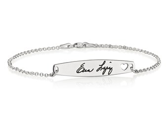 Signature Bar Bracelet - Handwriting Bracelet - Personalized Name Bracelet - Word Bracelet - Nameplate bracelet