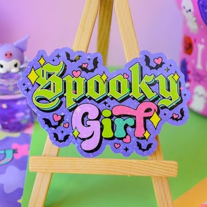 Spooky Girl, Horror Halloween Holographic Sticker
