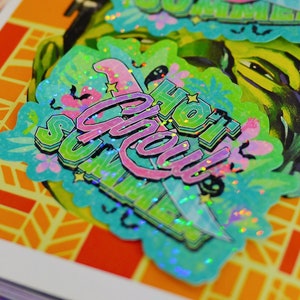 Hot Ghoul Summer, Spooky Summer Holographic Sticker