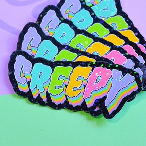 Creepy Halloween Holographic Sticker