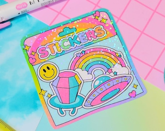 I Love Stickers 90s Y2K Holographic Sticker
