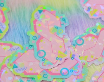 Pastel 90s y2k 00s S Holographic Sticker