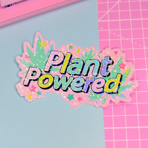 植物由来のキュートなマリファナ・ホログラム・ステッカー