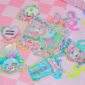 Cute Clown Clowncore, Tattoo Style Sticker Pack