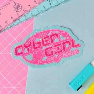 Cyber Girl Y2K Holographic Sticker