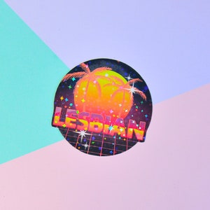 Lesbian 80s Holographic Sticker