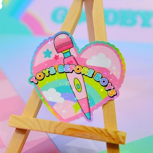 Toys Before Boys Heart, Mature Holographic Sticker