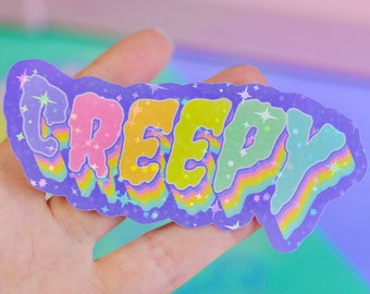 Pastel Creepy Halloween Holographic Sticker