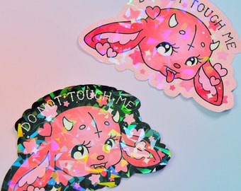 Valentine's Devil Holographic Sticker