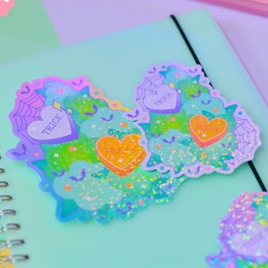 Spooky Stoner, Halloween Marijuana Holographic Sticker