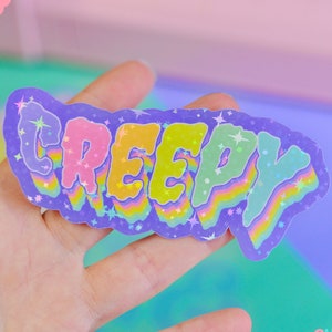 Pastel Creepy Halloween Holographic Sticker