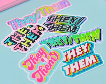 They / Them Pronouns Sticker Pack