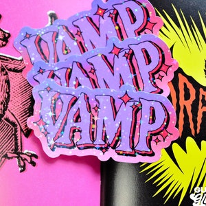 Vamp Lettering Vamp Holographic Sticker - Etsy