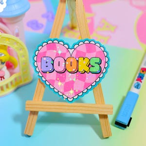 Book Heart Holographic Sticker