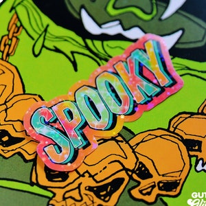 Spooky Holographic Sticker - Smaller Size