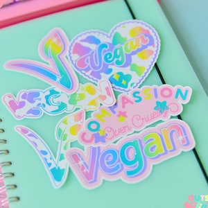Kawaii Vegan Pastel Sticker Pack