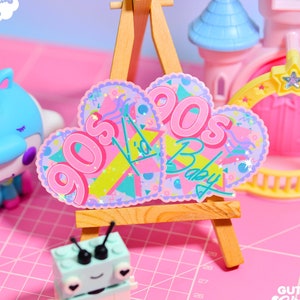 Pastel 90s Baby / Kid Heart Holographic Sticker