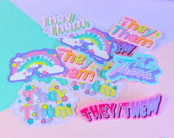 They / Them Pronouns Sticker Pack V2