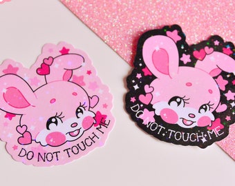 Valentine's Bunny Holographic Sticker