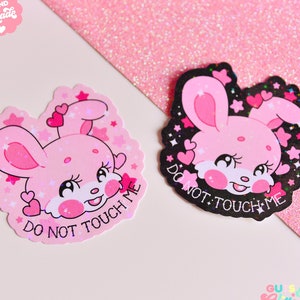 Valentine's Bunny Holographic Sticker