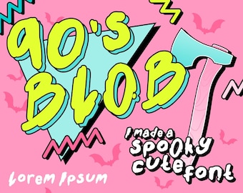 90's Blob Horror Font, Digital Download